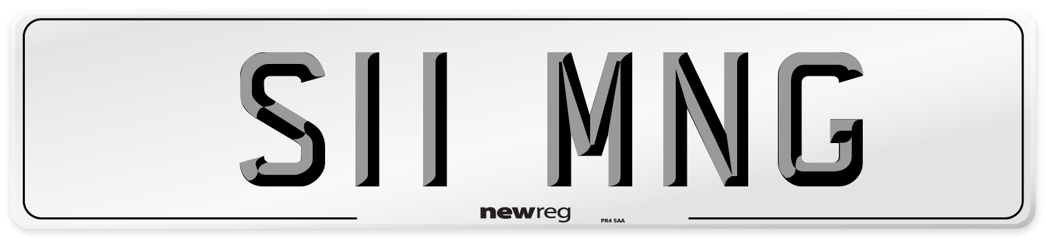 S11 MNG Number Plate from New Reg